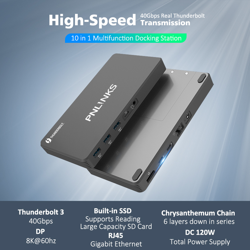 8K 9-in-1 Thunderbolt 3 Dock Docking Station