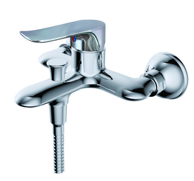 Wall-Mount Shower Valve Faucet Mixer Handheld Shower Brass