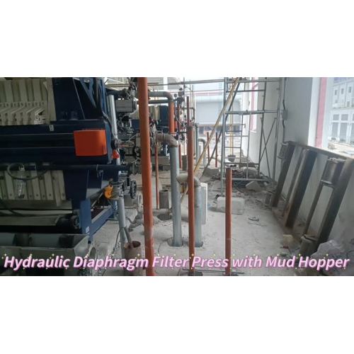 Hydraulisch diafragmfilter drukken met modderhopper