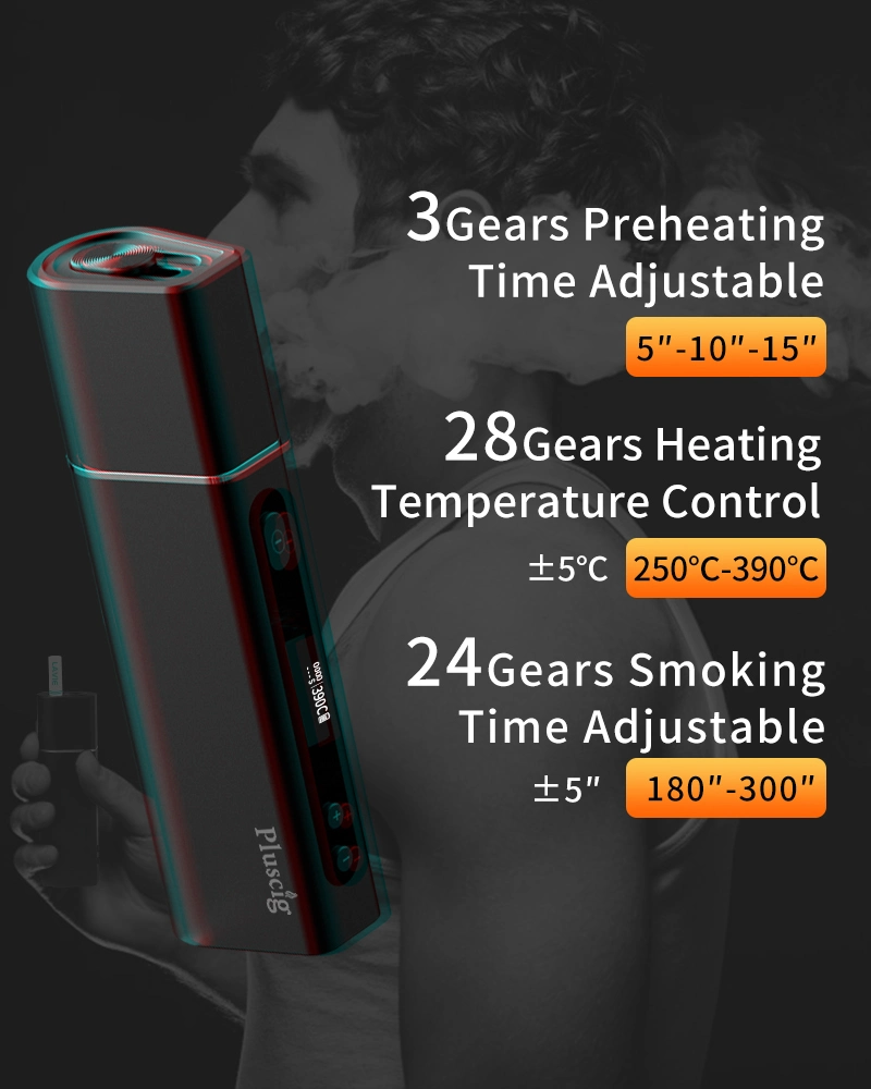 2021 Heat Not Burn Device Pluscig S9 Pantalla OLED 3500mAh Dispositivo de calentamiento de cigarrillos electrónicos