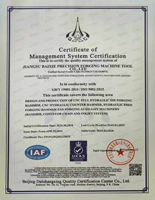 ISO9001 Quality Management System Certification (English)