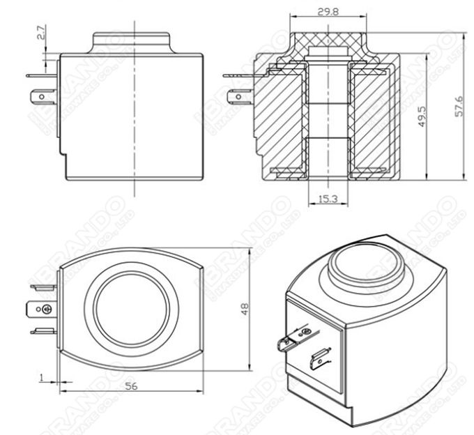 SV Kylning av magnetventilspole 24V 220V HM4 HM5 13VA 16VA 24W 0