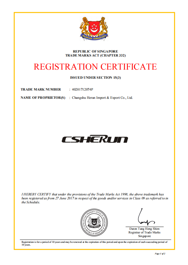 REGISTRATION CERTIFICATE