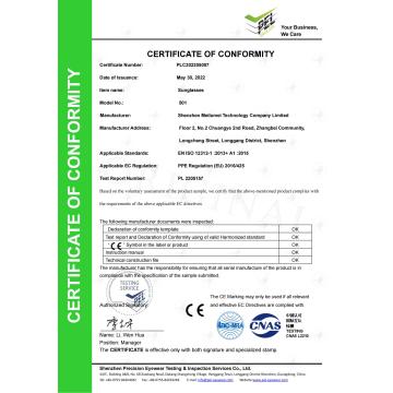 CERTIFICATE OF CONFORMITY