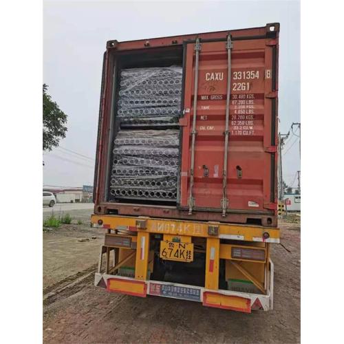 Two containers of ground screw pile packing for shipment
