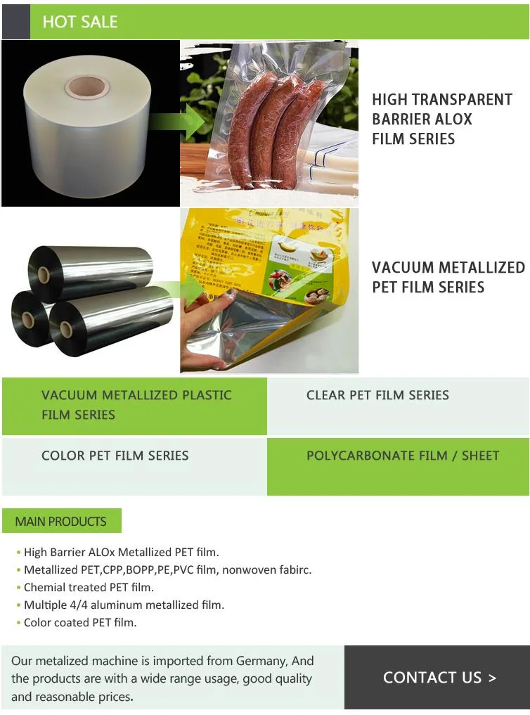 Metalizado CPP BOPP PP Film Pelmaging Roll Film Packaging Food Plastic Roll Film