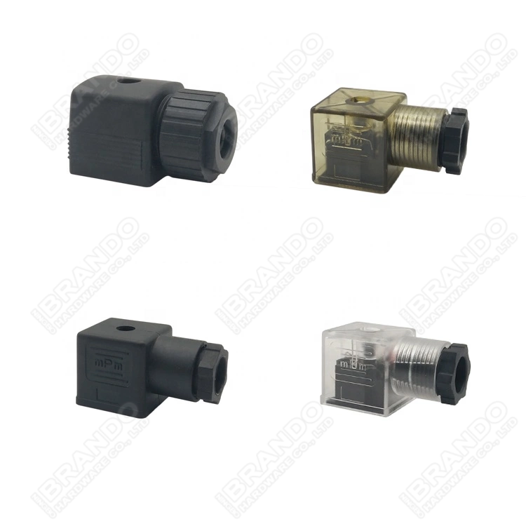 MPM 8.0mm 3Pin Black Transparent DIN 43650 Form C Solenoid Coil Connector 3