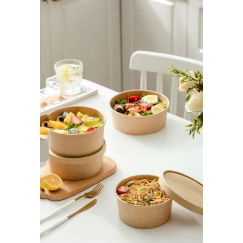 Round kraft packing box: Ideal for Polk bowls and salad bowls