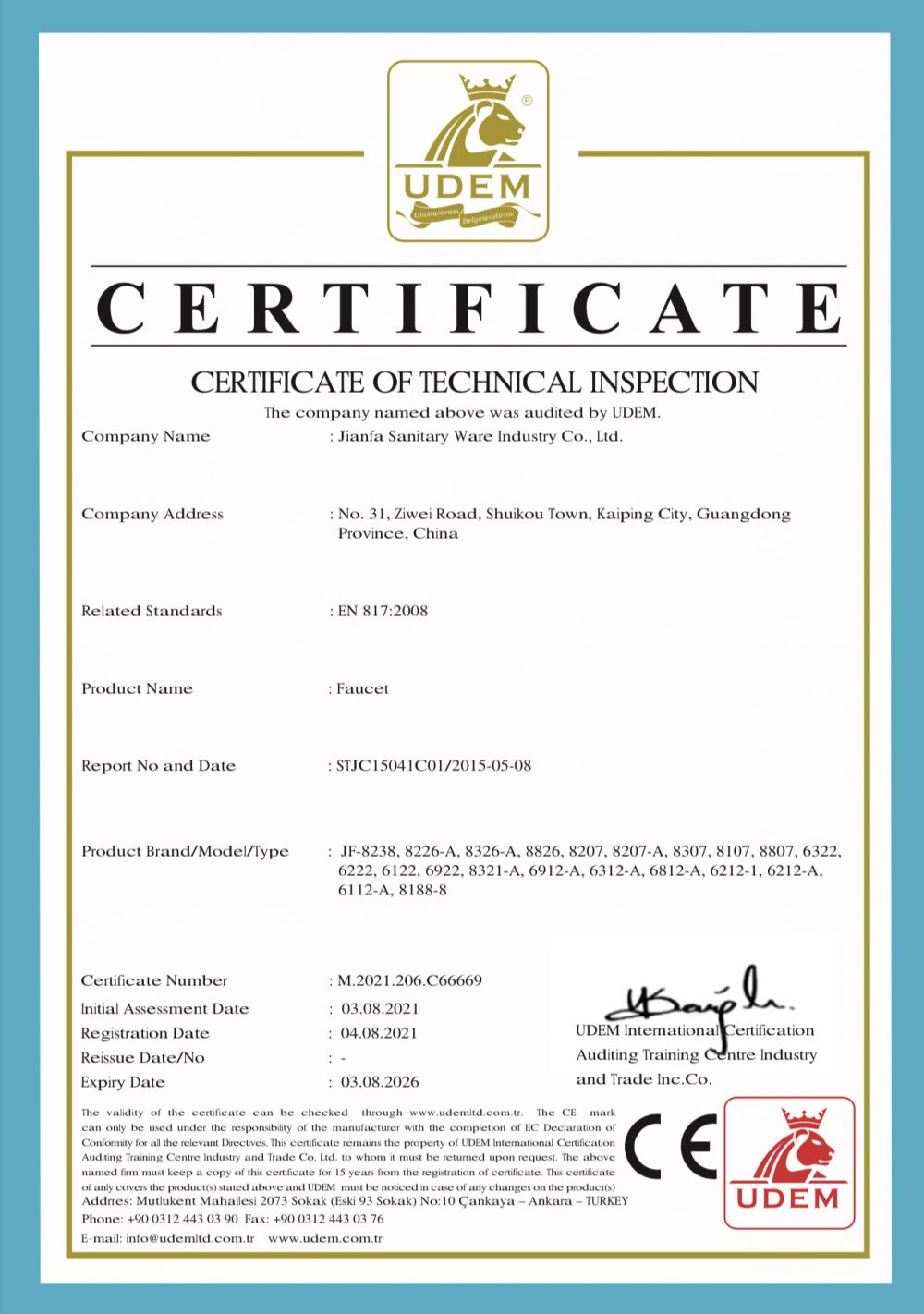 Certificate of Technical Inspection