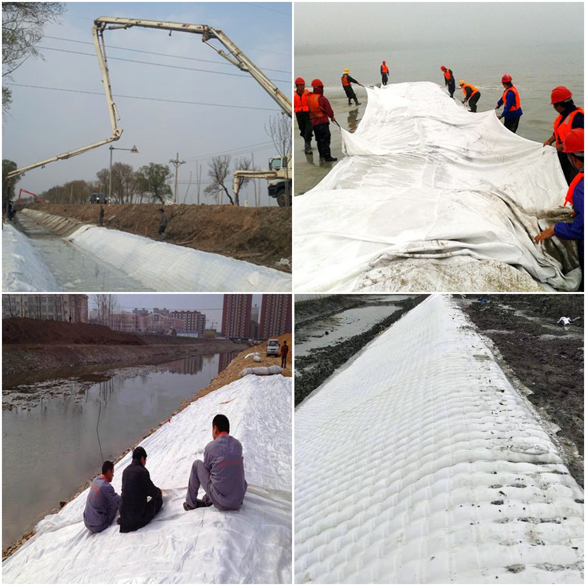 ความดื้อรั้นสูงและความแข็งแรงของเส้นใย PP ที่ทอ polypropylene geotextile