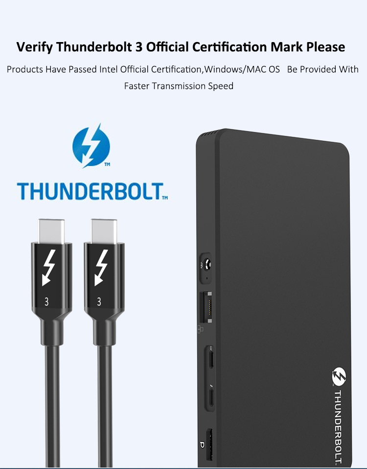 8K Display Certified USB C Docking Station