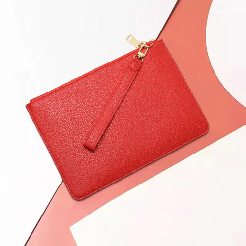 red pebble women clutch bag