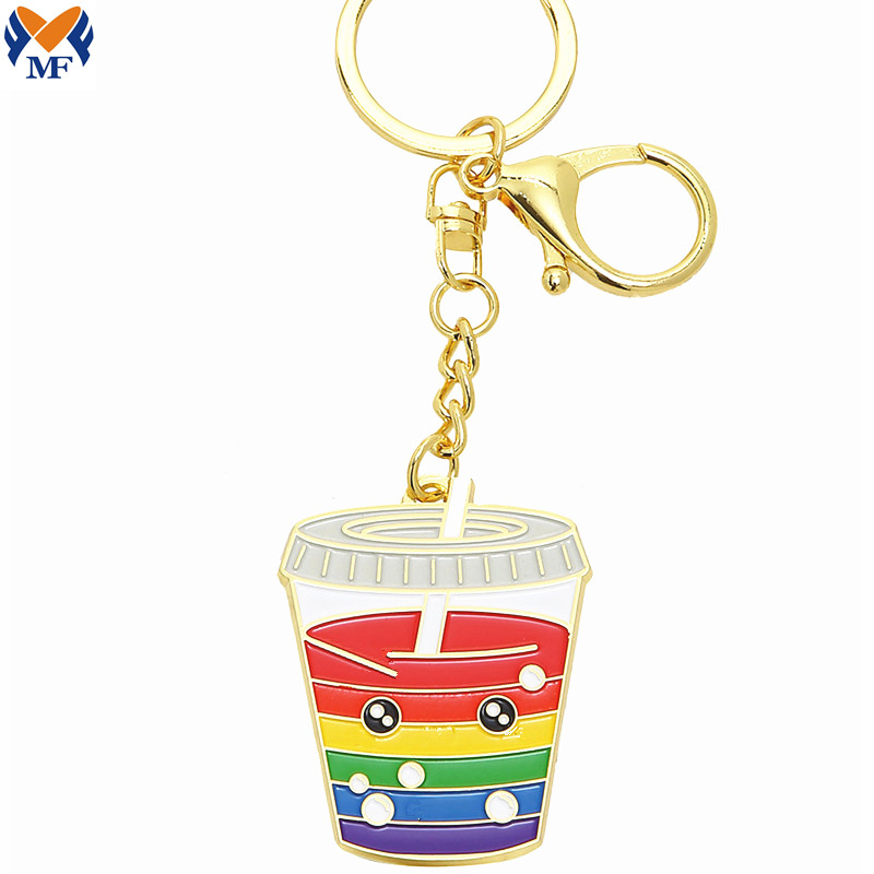 Rainbow Boba Keychain