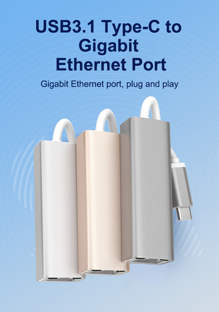 USB3.1 to LAN 1000Mbps Ethernet RJ45 Network Adapter