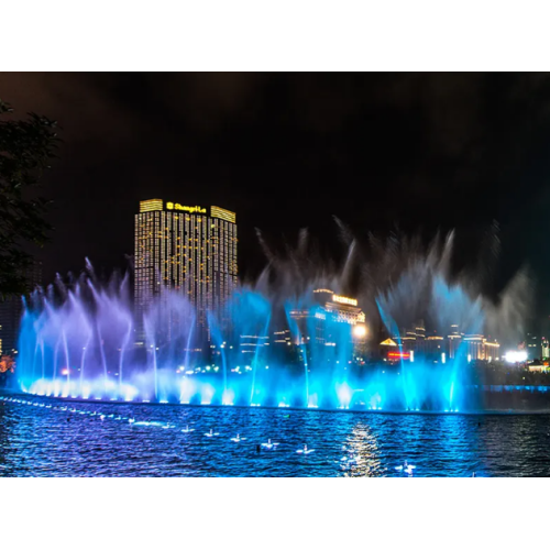 Beleuchtungseffekt von LED -Brunnenleuchten im Musikbrunnen