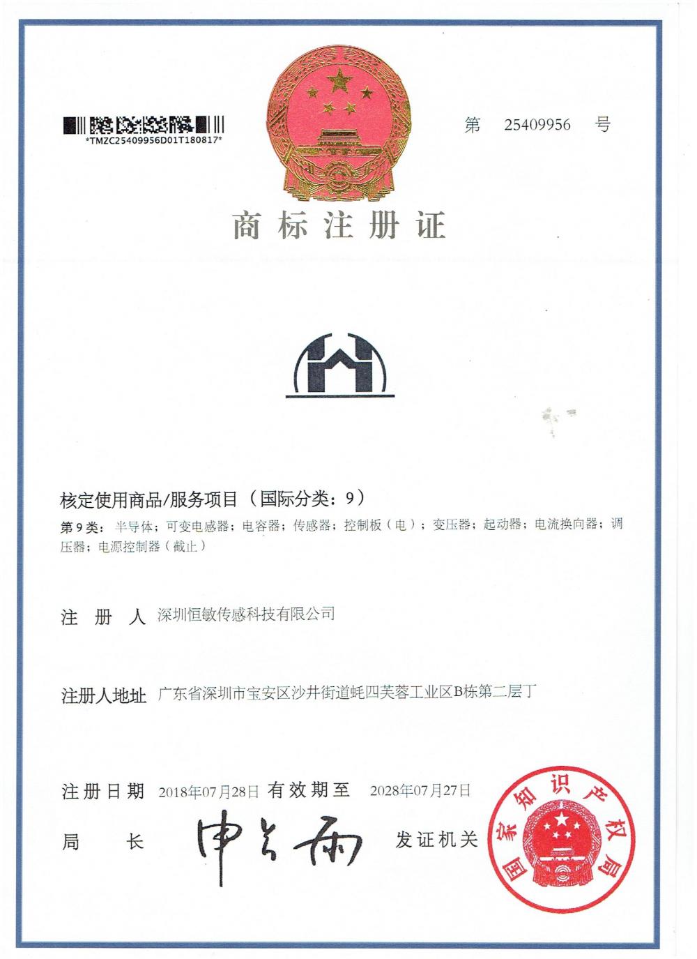 Trade Mark Registration Certificate