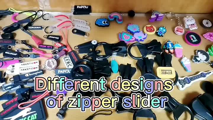 Slider com zíper colorido