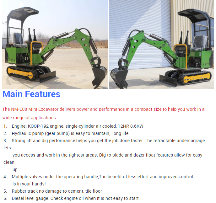 0 8ton Mini Excavator