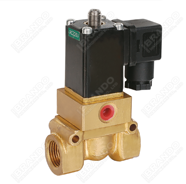 Sub Base Mounted 3 Way Brass Solenoid Valve For Screw Air Compressor 9