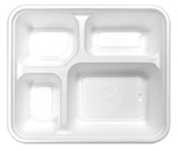 Square Bagasse Tray with 4-Compartment