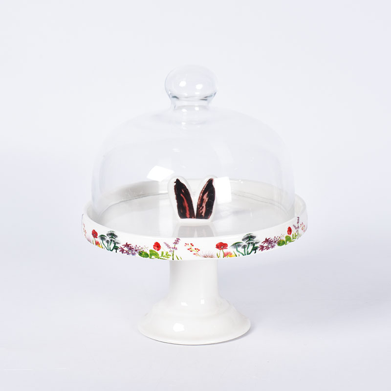 Amazon Easter Bunny Theme Cute Animal Plate set tableware White Children Ceramic Dinnerware