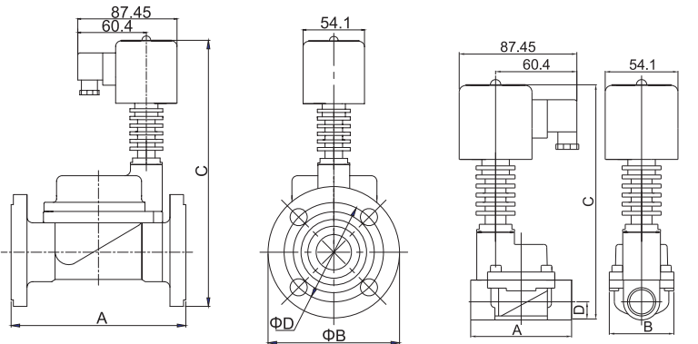 Válvula solenoide de latón de vapor de alta temperatura 3/8 '' 1/2 '' 3/4 '' 1 '' 24V 220V 0