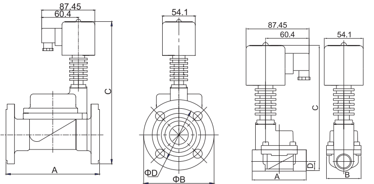 Stoom Messing Magneetventiel op hoge temperatuur 3/8'' 1/2'' 3/4'' 1'' 24V 220V 0