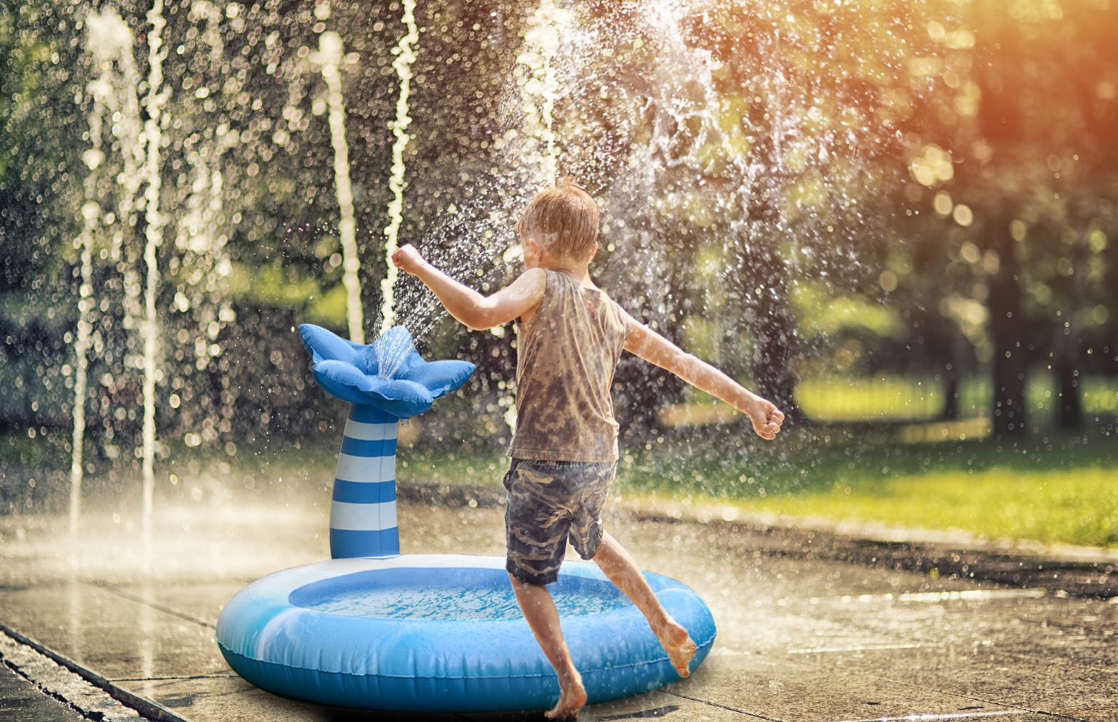 Piscina inflable en aerosol para niños