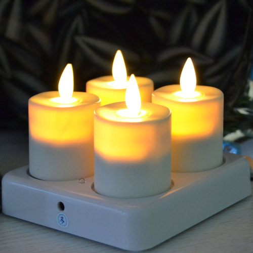 Dancing flame led flameless tealight candles set o