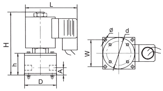 PTFE-lichaam Anticorrosieve magneetklep 1/4 '' 3/8 '' 24VDC 220VAC 0