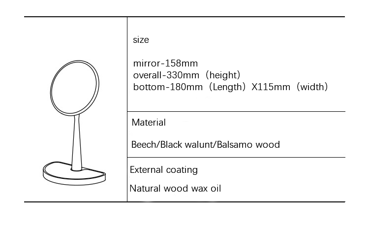 Holzspiegel wood dressing table mirror
