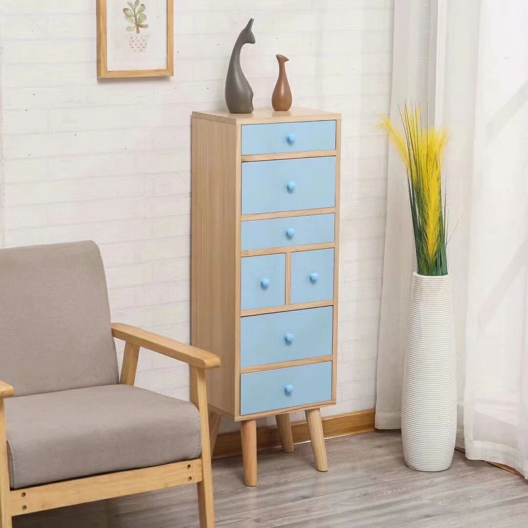 Customized Wood Storage Cabinet Floor Standing Bathroom Unit Wooden 4 Drawer Cupboard