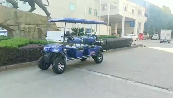 4+2 seat blue electric cross-country golf cart.mp4