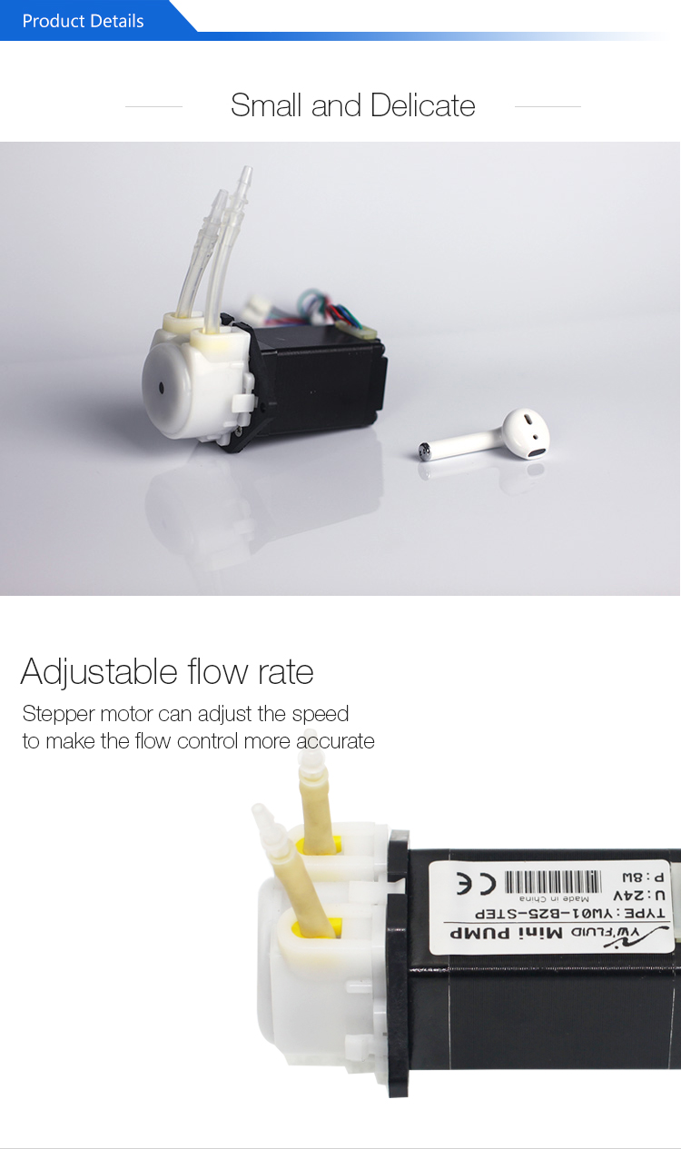 Peristaltic structure electric STEPPER small chemical dosing pump