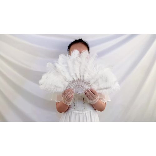 New Products Africa Wedding Bride White Marabou Hand Fans1