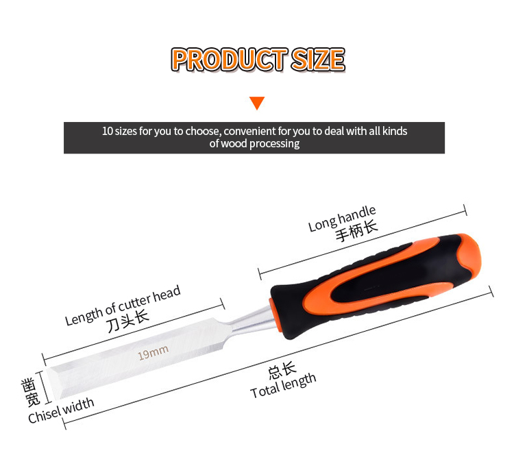 Ensemble de ciseaux à bois ProBon en acier au chrome vanadium + ABS TPR à double manche