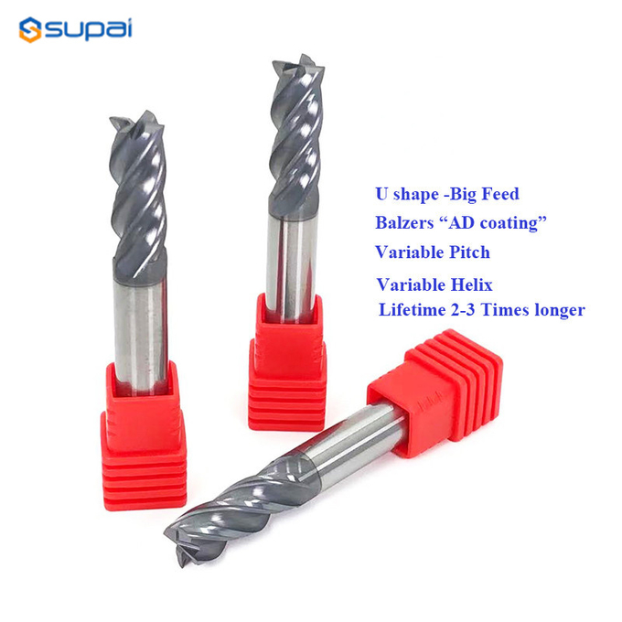 Solid Carbide Variable Pitch-Helix Corner Radius Endmills เครื่องมือตัดสำหรับ CNC Milling 0