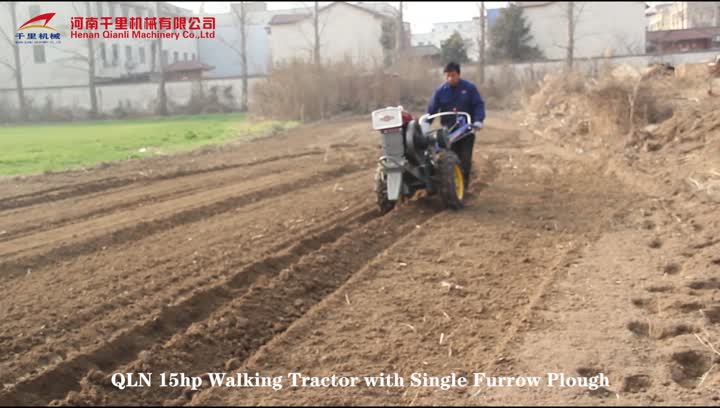 walking tractor with furrow plough