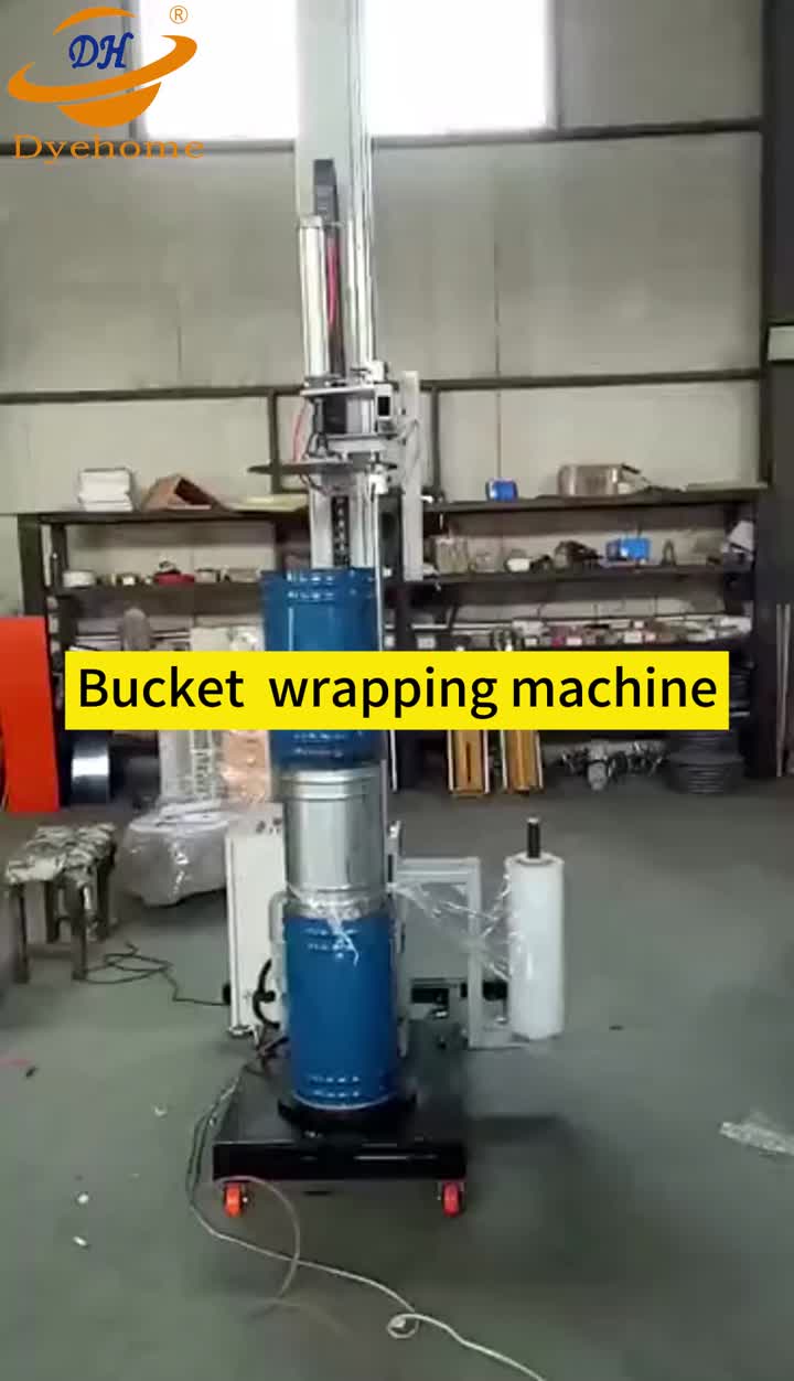 Bucket  wrapping machine