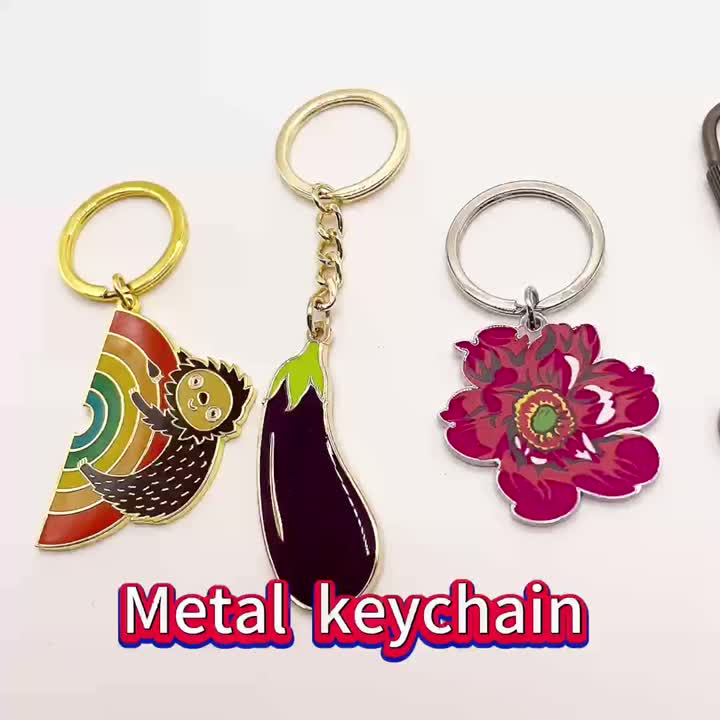 Metallanpassad logotyp Emalj Keychain