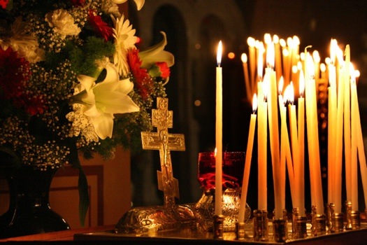 Orthodox candles burning