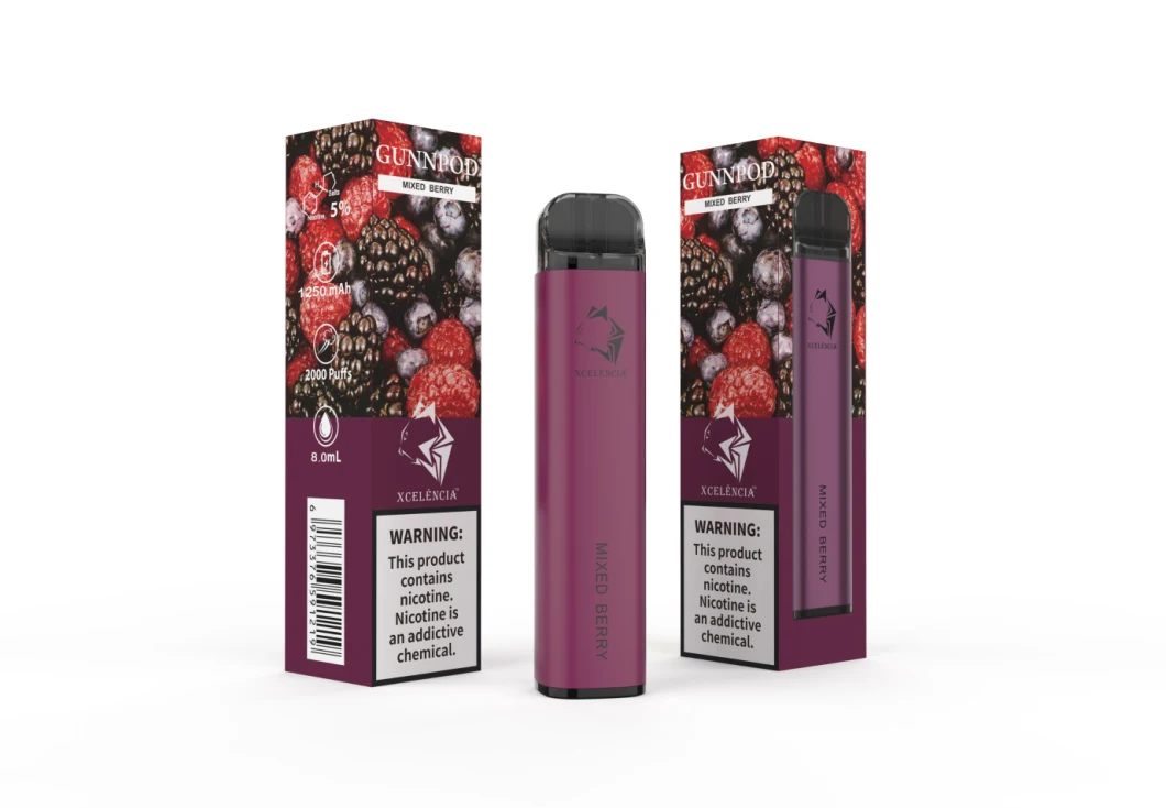 2020 Hot Sales Fruit Flavor Vaporizador Cigarette E-Cigarette 2000 Puffs Disposable Vape Vaporizer