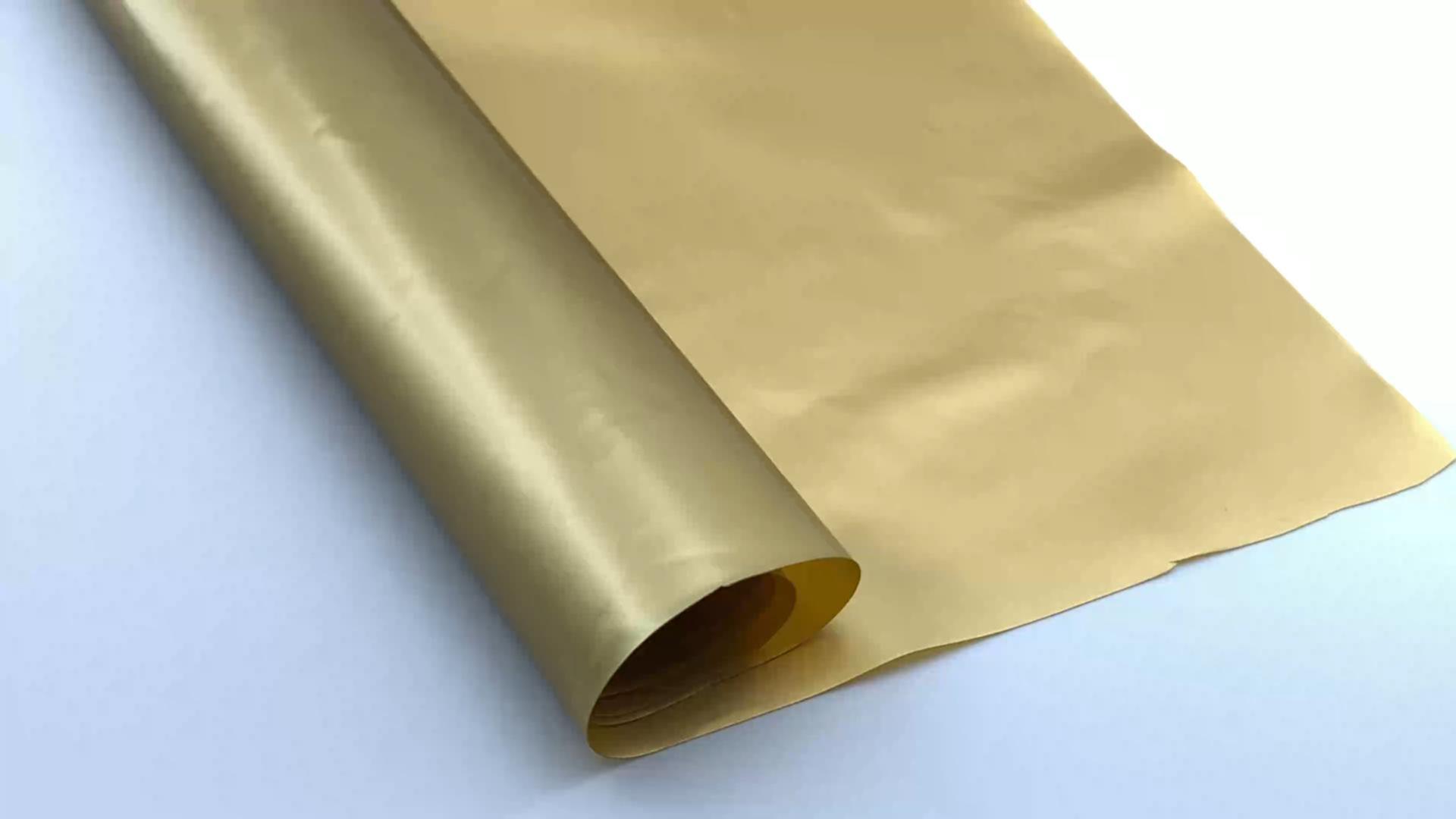 Película de PVC de color dorado translúcido suave