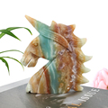 批发高质量水晶宝石手工制作的雕像水晶Amaznonite Unicorn用于装饰1