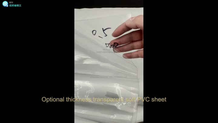 Hoja de PVC suave transparente transparente de espesor opcional