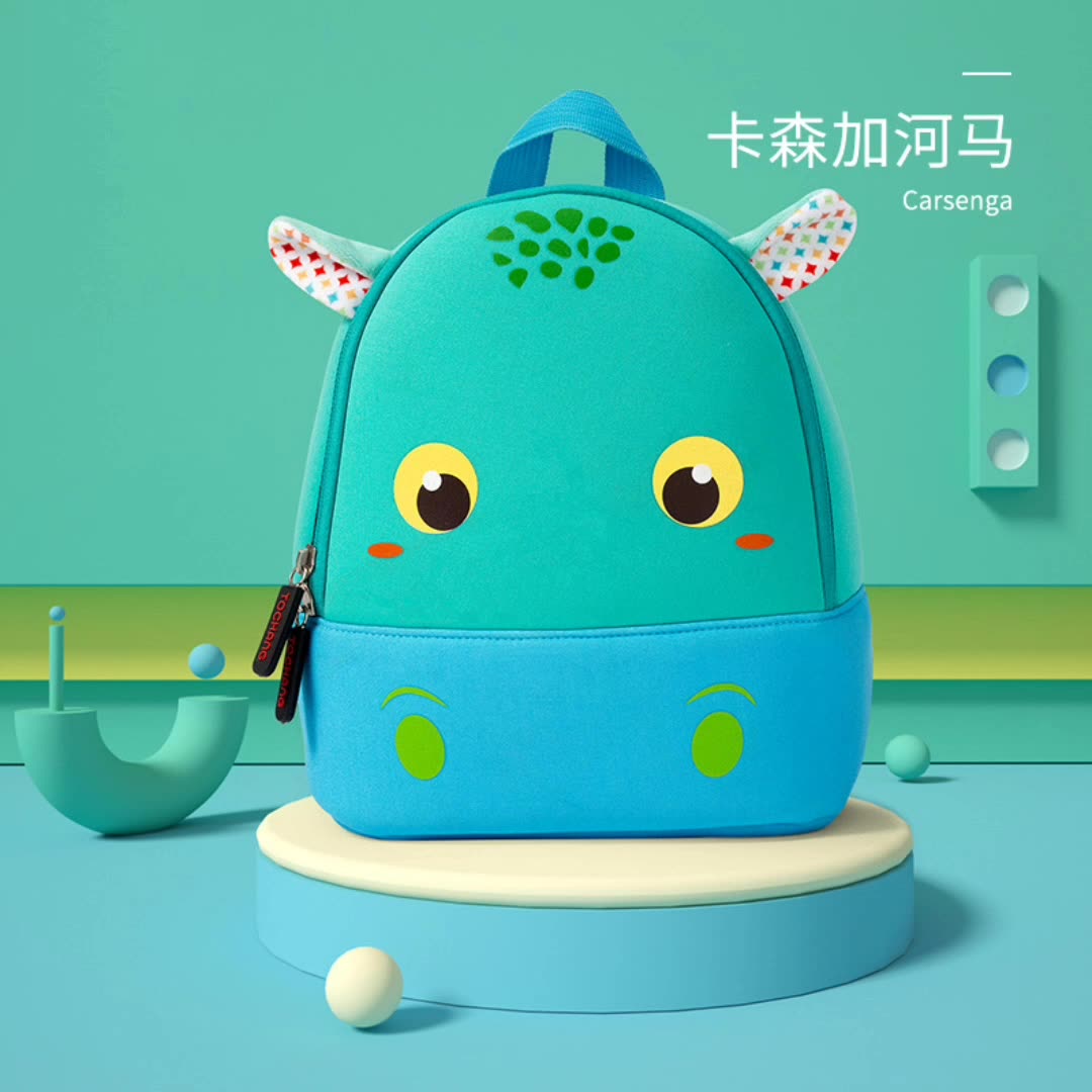 2022 Custom Logo Travel Trendy Neoprene Waterproof Cartoon Cute Animal Backpack Toddler Bag Baby Kindergarten Kids School Bags1