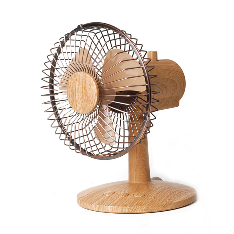 Classic wooden grain usb table fan for sale