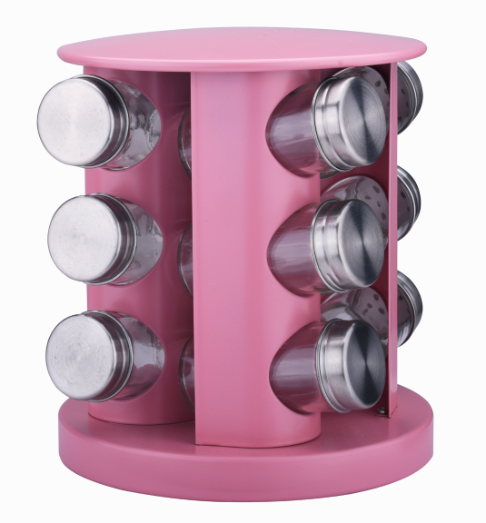 Stainless steel revolving spice pepper rack and shaker