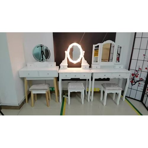 LED round mirror dresser