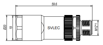 SVLEC M12 Connecteur de bougie ronde K-Code 5 pôles Male Straitement